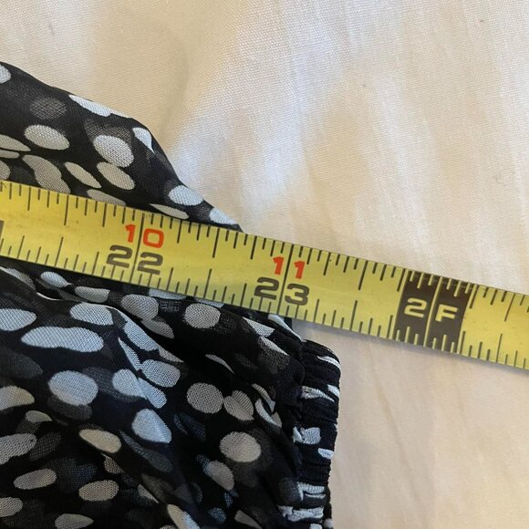 LA RAGAZZE silk blend long sleeves dress W. SIZE L.Black/white print. ITALY - Picture 10 of 12